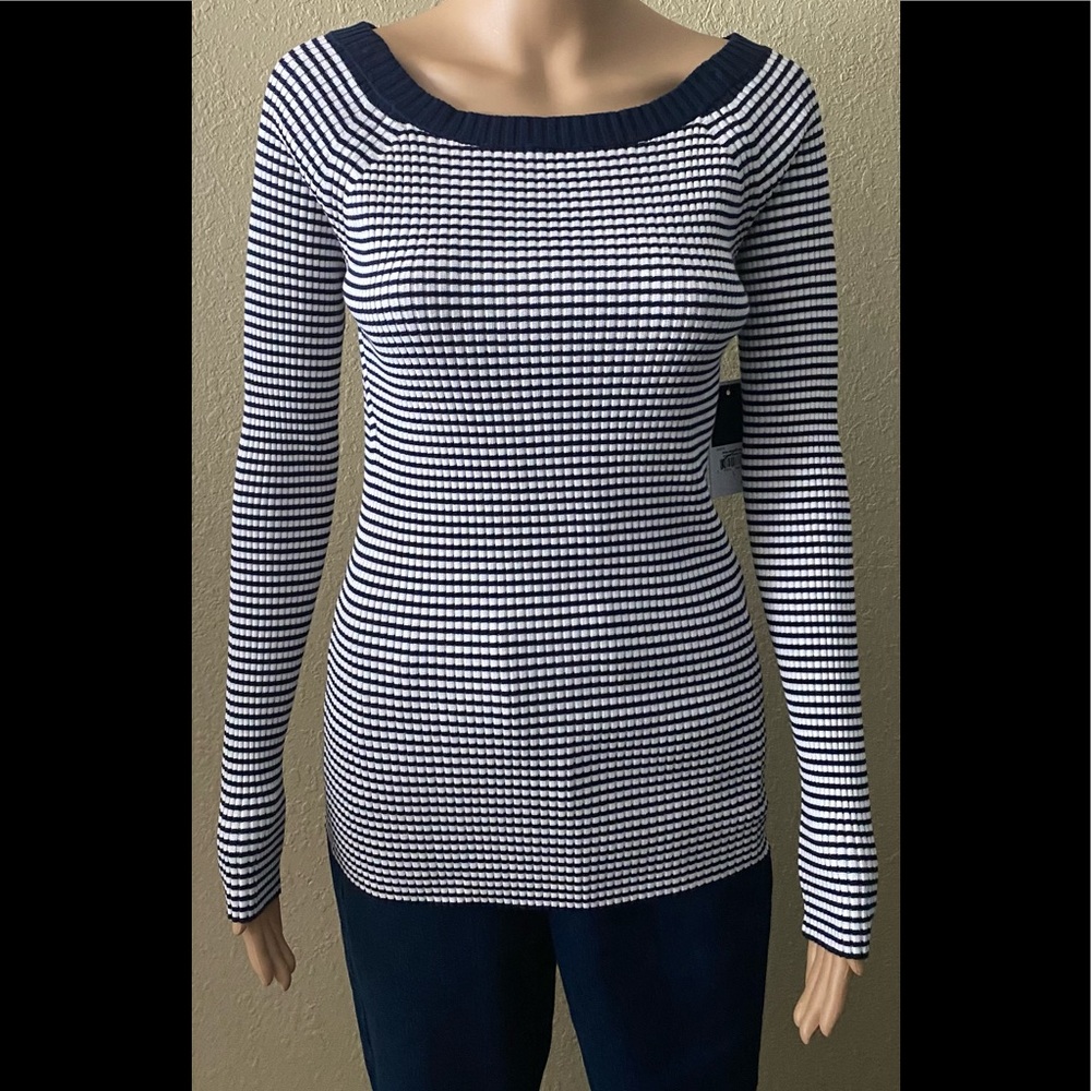 NWT JUICY COUTURE Regal/White Stripe Striped Skinny Rib
